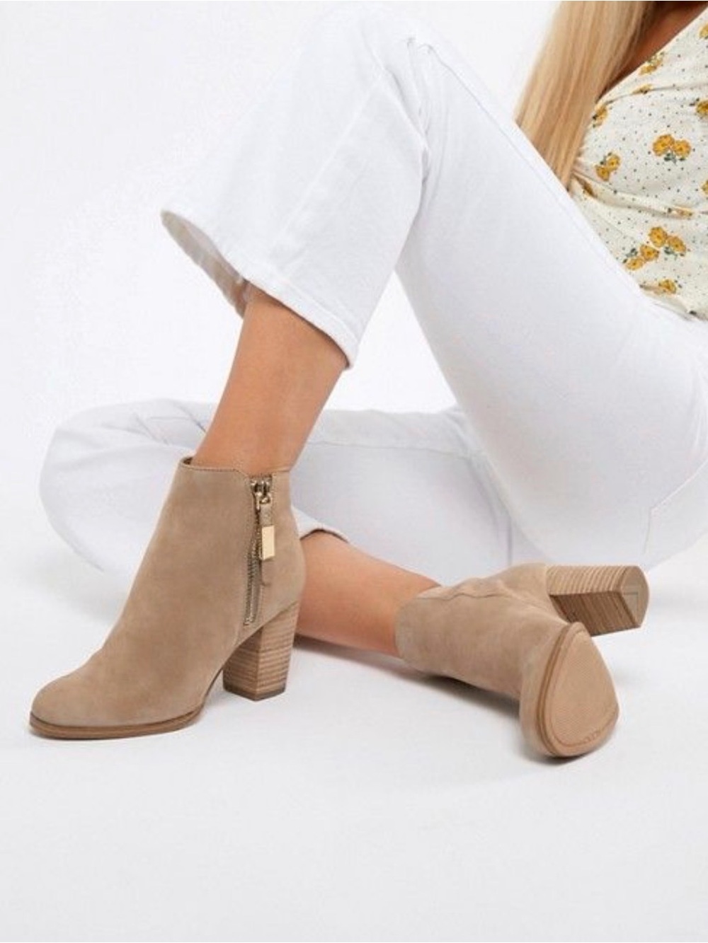 Aldo Women's Taupe Ankle Booties with Side Zip